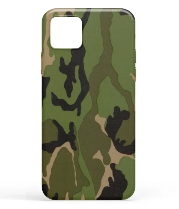 Dark Green Cameo Pattern Printed Soft Silicone Mobile Back Cover