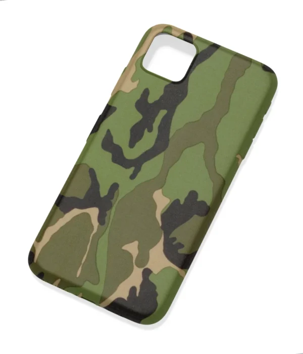 Dark Green Cameo Pattern Printed Soft Silicone Mobile Back Cover