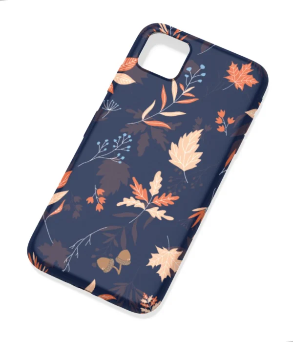 Fall Leaves Blue Pattern Printed Soft Silicone Mobile Back Cover