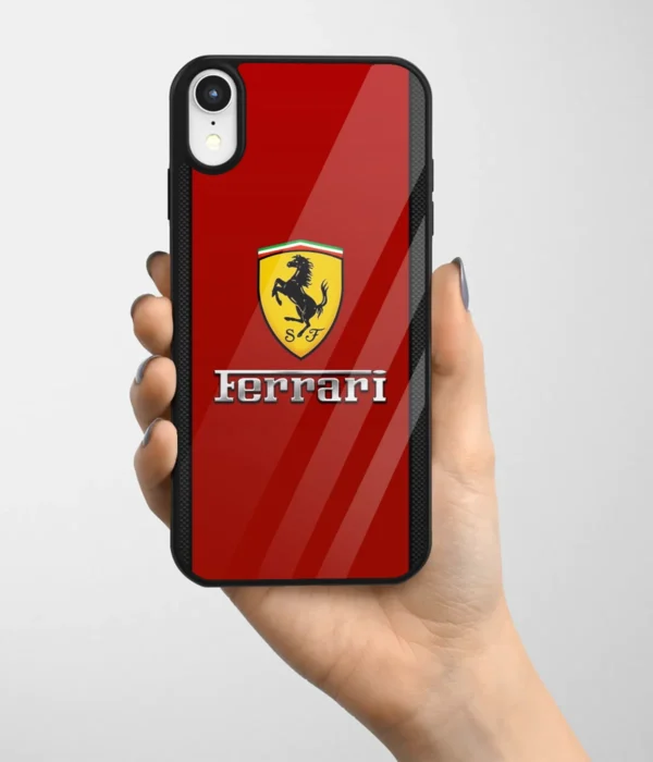 Ferrari Logo Dark Red Printed Glass Case