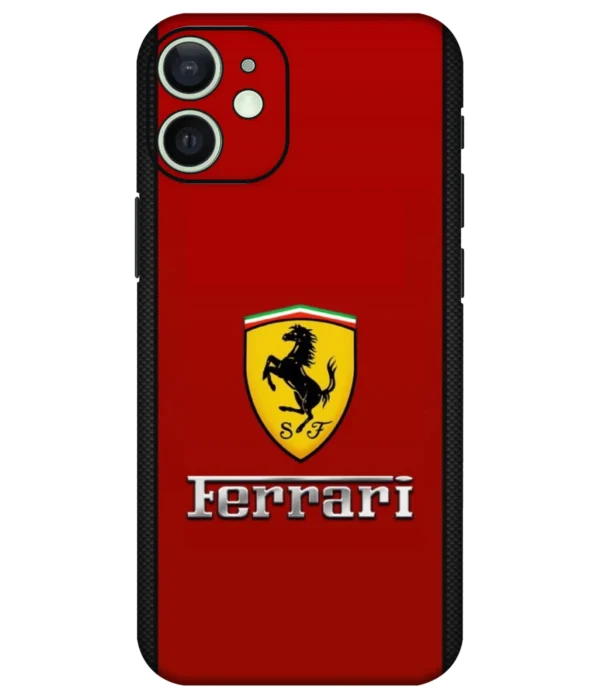 Ferrari Logo Dark Red Printed Mobile Skin