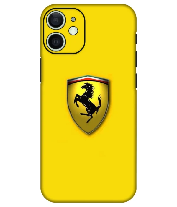 Ferrari Logo Yellow Printed Mobile Skin