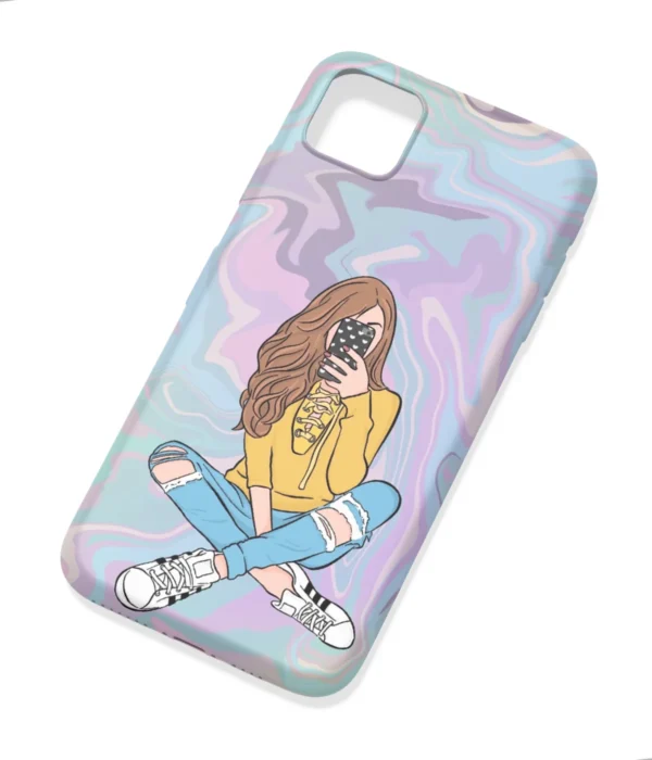 Girl Clicking Pic Art  Printed Soft Silicone Mobile Back Cover