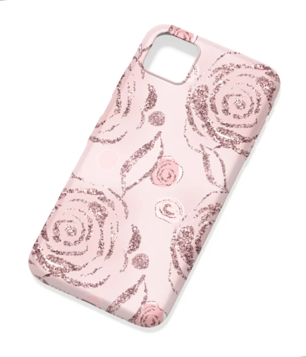 Glitter Flowers Printed Soft Silicone Mobile Back Cover
