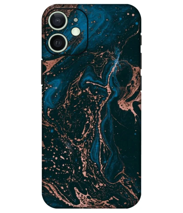 Golden Blue Marble Texture Printed Mobile Skin