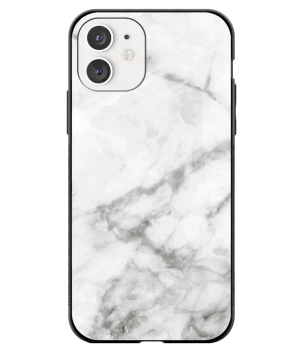 Dark Grey Marble Pattern Printed Glass Case