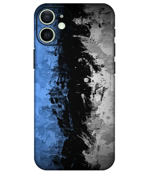 Grunge Blue Grey Art Printed Mobile Skin