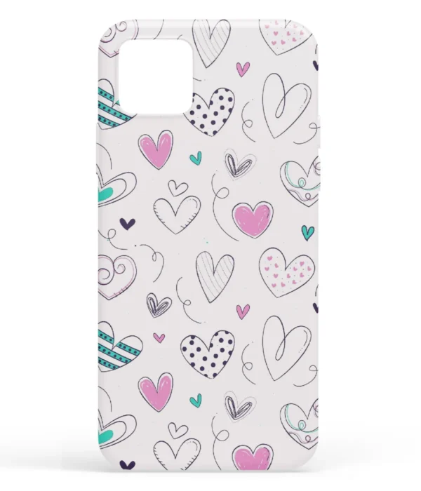 Hearts Pattern Pink Printed Soft Silicone Mobile Back Cover