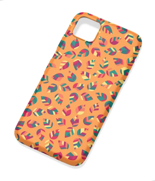 Leaves Pattern Orange Printed Soft Silicone Mobile Back Cover