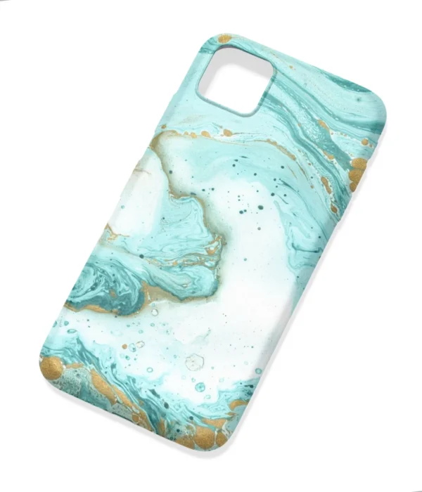 Golden Blue Marble Pattern Printed Soft Silicone Mobile Back Cover