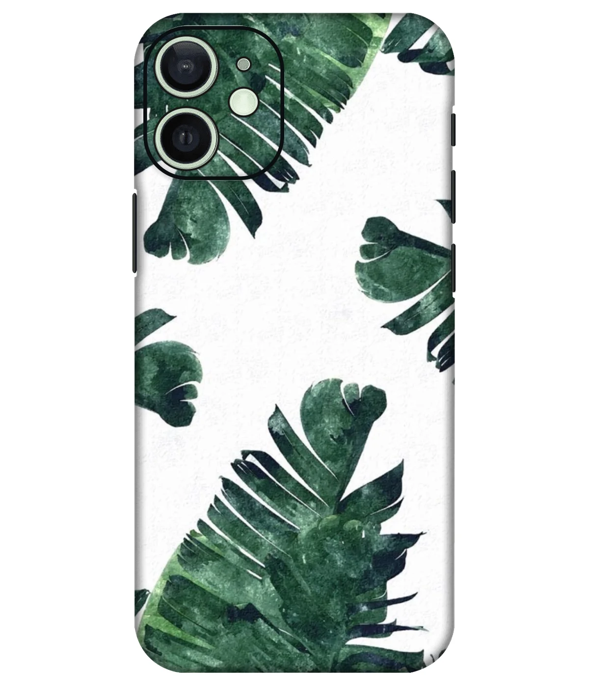 Green Aesthetic Leaves Printed Mobile Skin