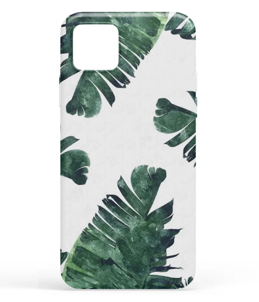 Green Aesthetic Leaves Printed Soft Silicone Mobile Back Cover