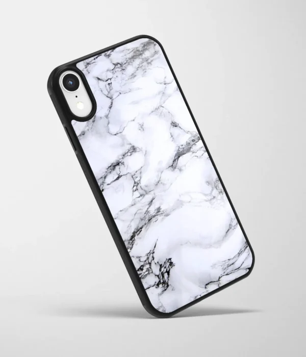 Marble Pattern Black Printed Glass Case