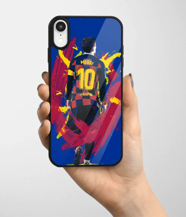 Messi Paint Art Printed Glass Case