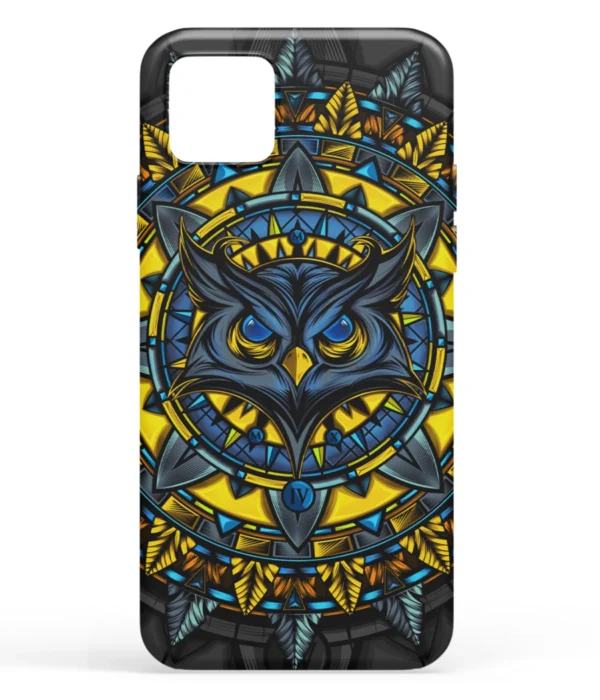 Mighty Owl Artwork Yellow Printed Soft Silicone Mobile Back Cover