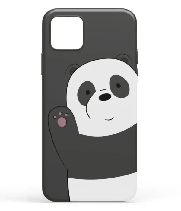 Minimal Bear Black Printed Soft Silicone Mobile Back Cover