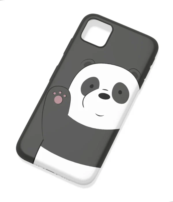 Minimal Bear Black Printed Soft Silicone Mobile Back Cover