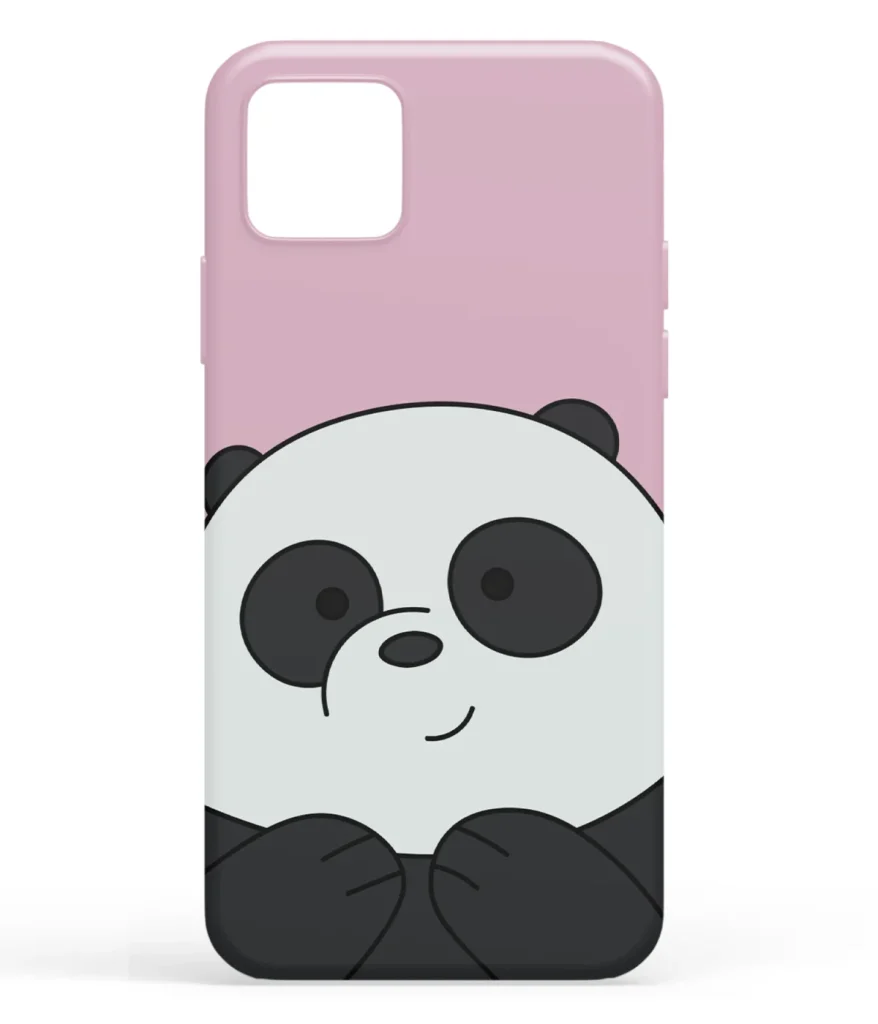 Minimal Bear Pink Printed Soft Silicone Back Cover