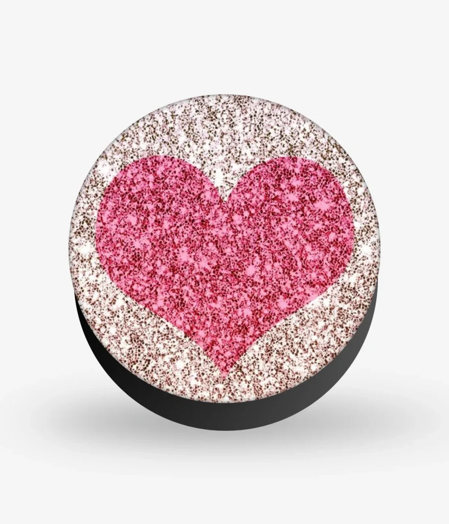 Colourful Glitter Heart Pop Socket