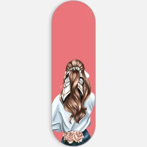 Girl Illustration Pink Phone Grip Slyder