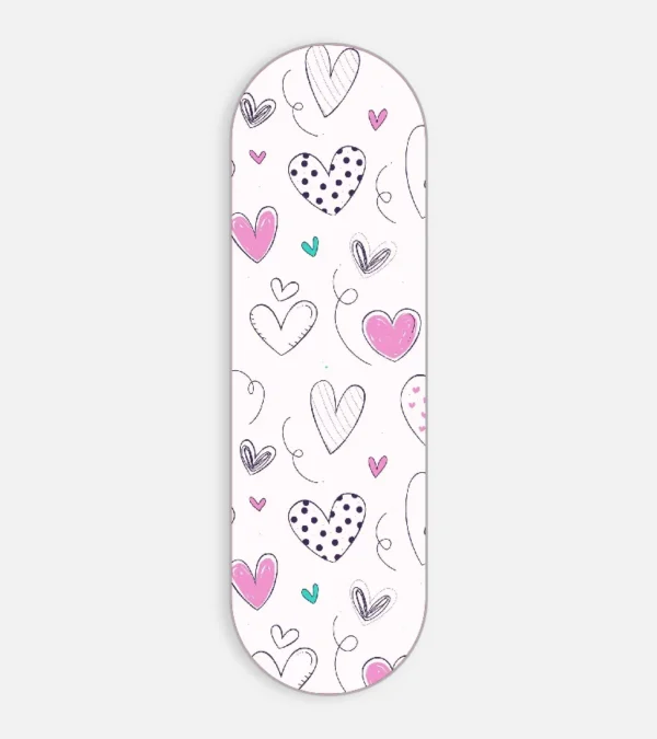 Hearts Pattern Pink Phone Grip Slyder