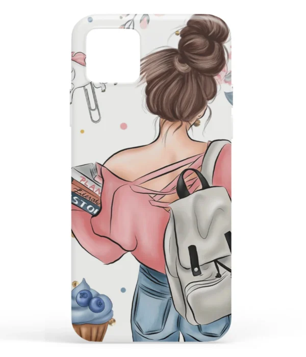 Cute College Girl Art Printed Soft Silicone Back Cover