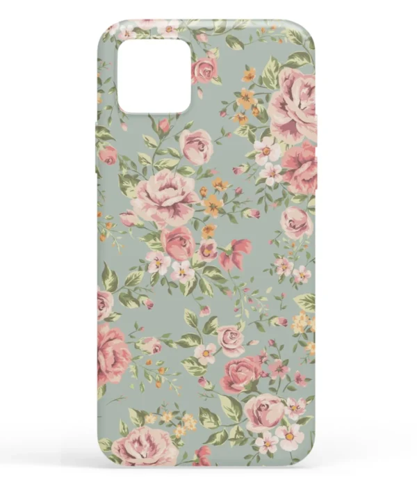 Floral Pattern Green Printed Soft Silicone Back Cover