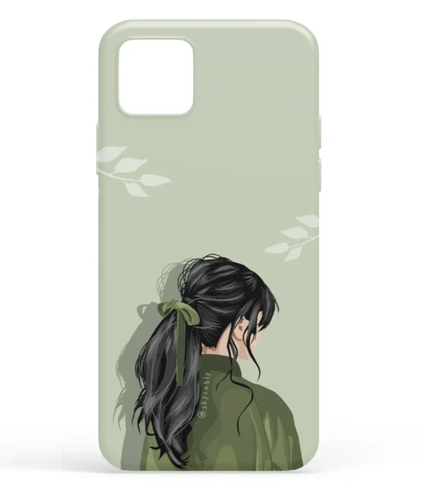 Girl Artwork Green Printed Soft Silicone Back Cover