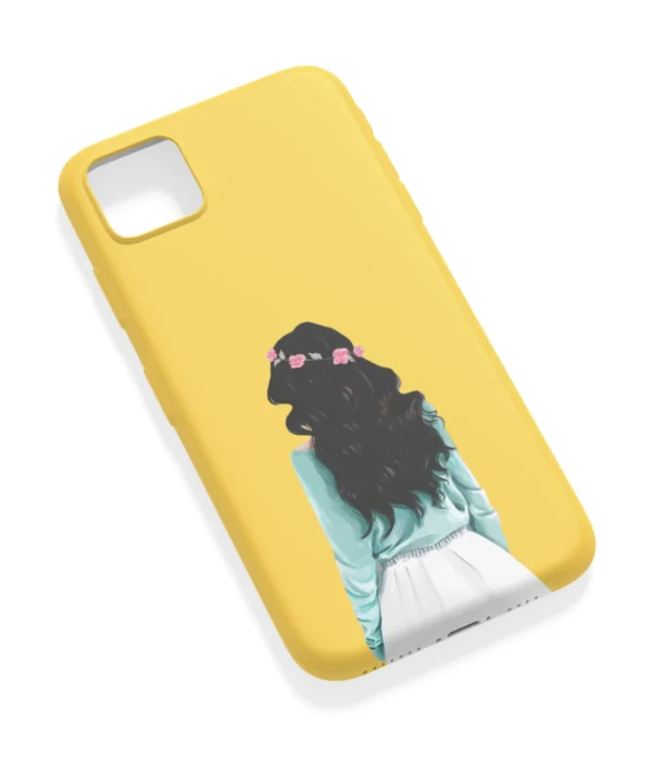 Girl Artwork Yellow Printed Soft Silicone Back Cover