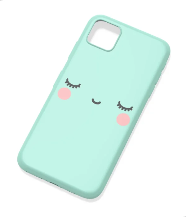 Kawaii Face Green Printed Soft Silicone Back Cover