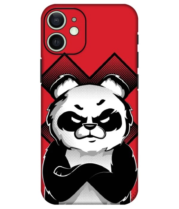 Angry Panda Illustration Printed Mobile Skin