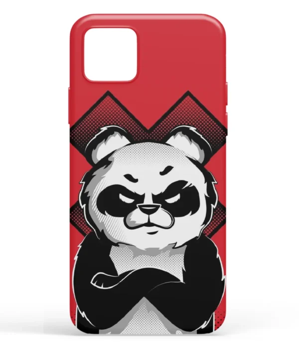 Angry Panda Illustration Printed Soft Silicone Back Cover