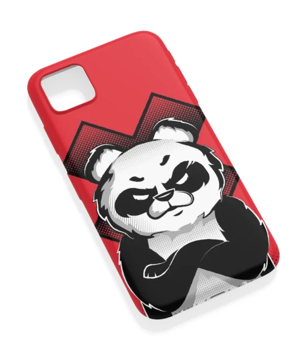Angry Panda Illustration Printed Soft Silicone Back Cover