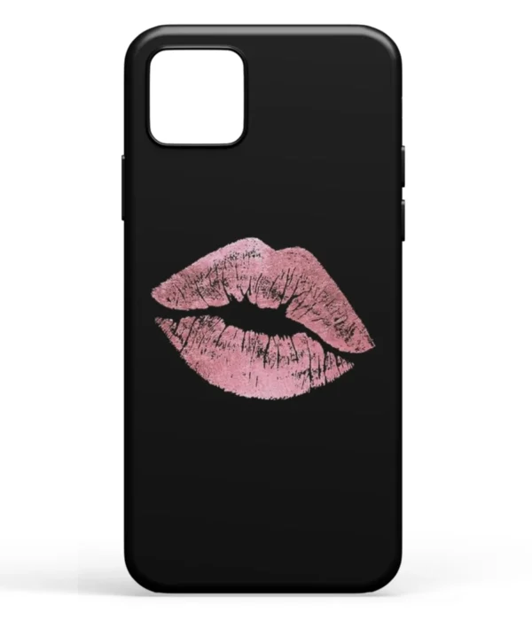 Pink Lips Illustration Printed Soft Silicone Back Cover