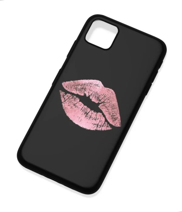 Pink Lips Illustration Printed Soft Silicone Back Cover