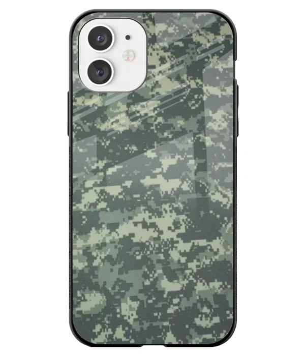 Pixelated Camouflage Pattern Printed Glass Case