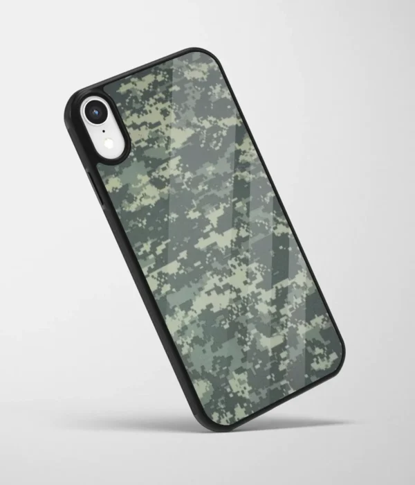 Pixelated Camouflage Pattern Printed Glass Case