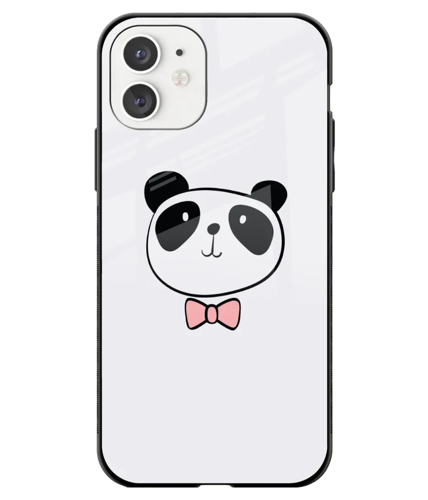 Panda Bow Printed Glass Case