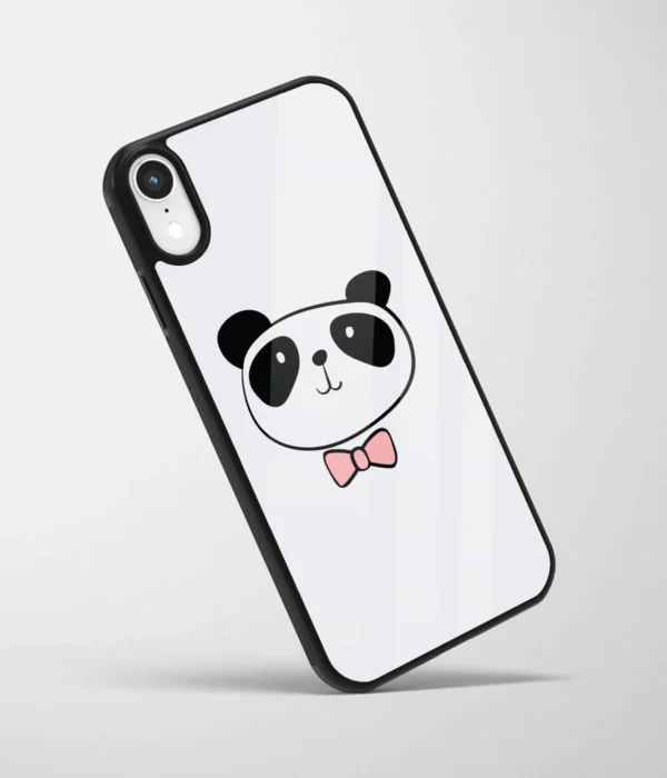 Panda Bow Printed Glass Case