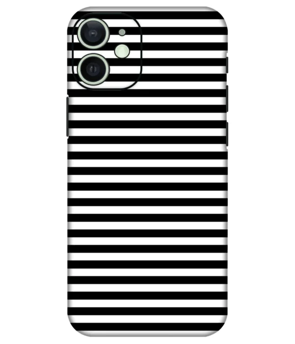 Black And White Stripes Printed Mobile Skin