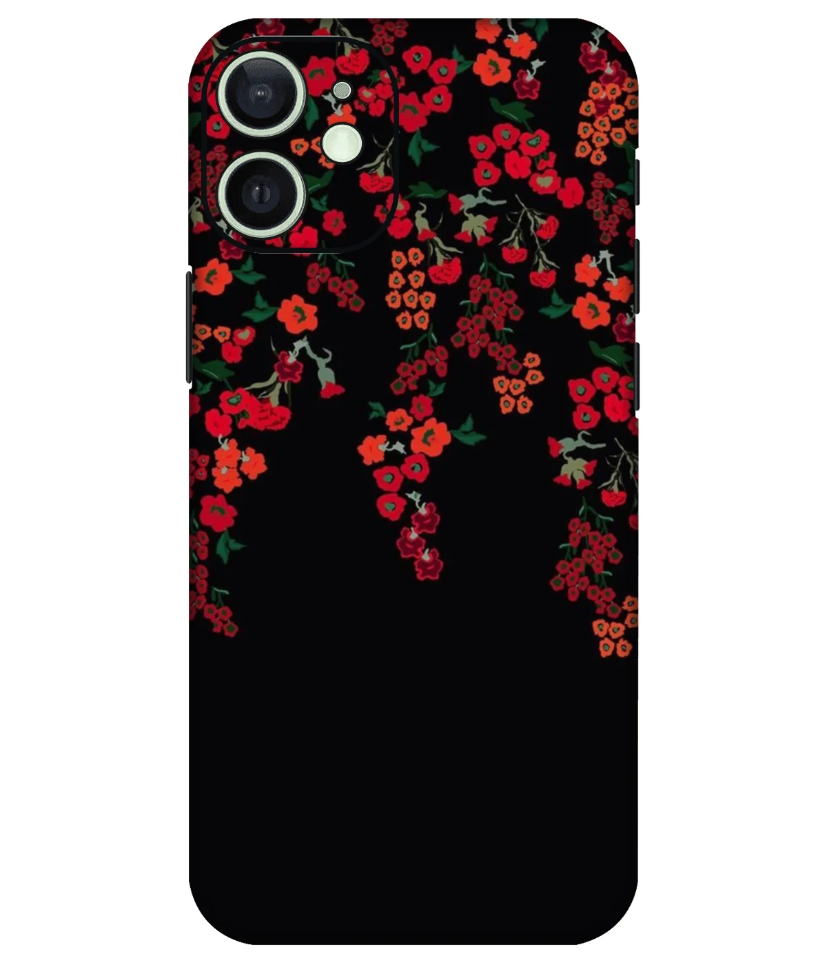 Red Flower Art Printed Mobile Skin