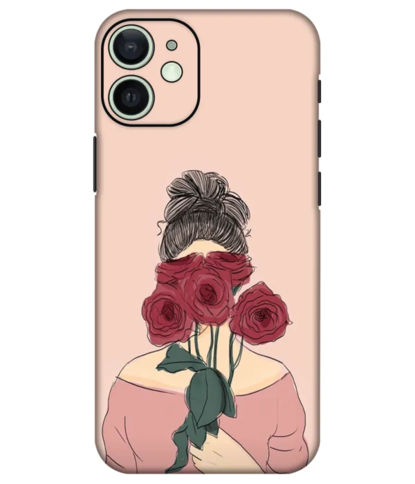 Girl With Roses Printed Mobile Skin
