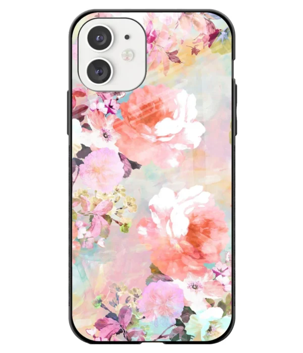 Watercolour Flowers Art Printed Glass Case