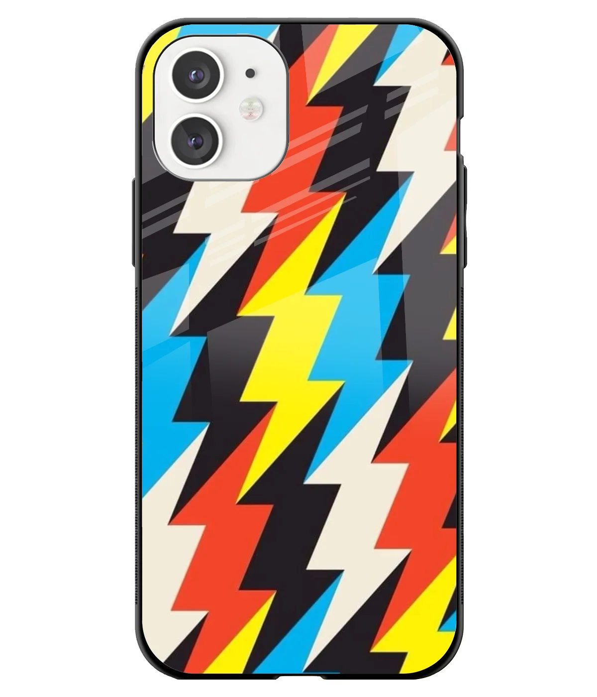 Zigzag Lines Pattern  Printed Glass Case