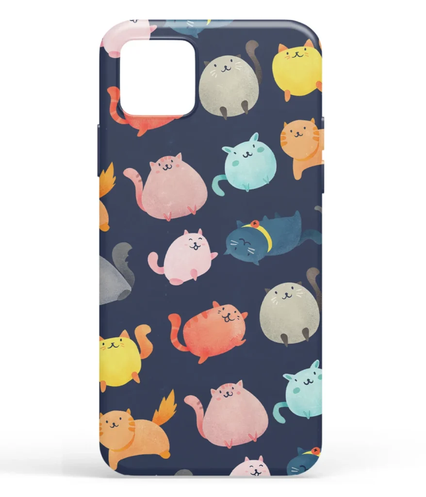 Cats Minimal Pattern Printed Soft Silicone Back Cover