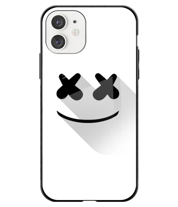 Marshmello Face Symbol Printed Glass Case