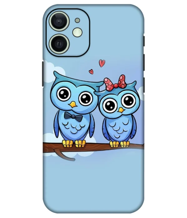 Cute Owl Couple Printed Mobile Skin
