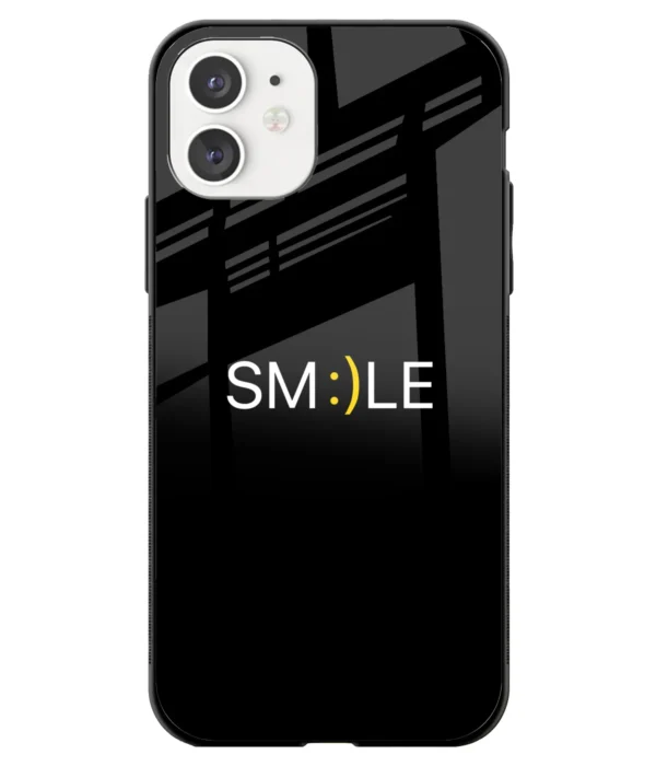 Smile Dark Printed Glass Case