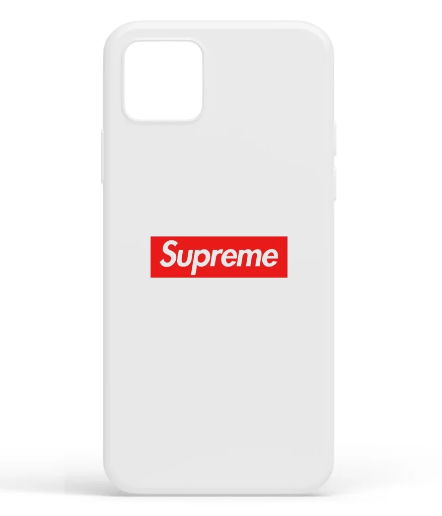 Supreme White Logo Printed Soft Silicone Back Cover