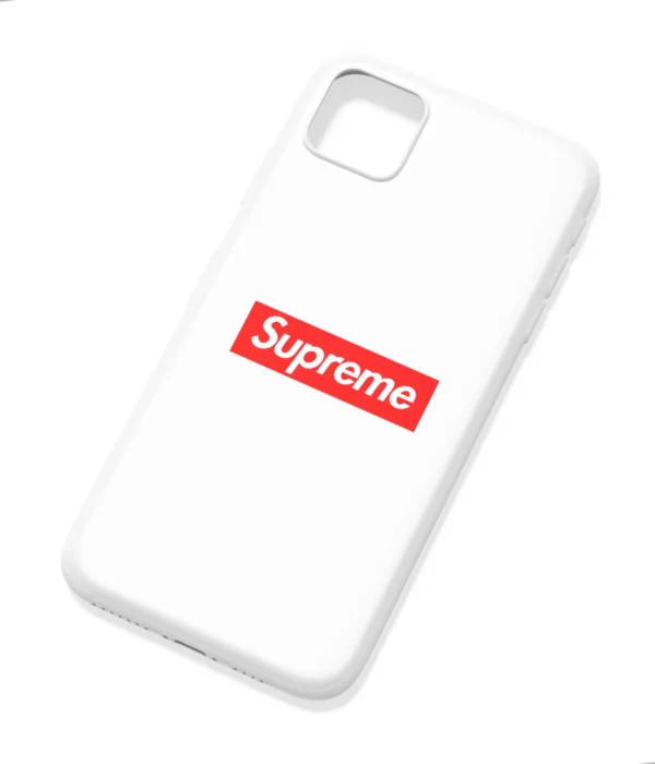 Supreme White Logo Printed Soft Silicone Back Cover